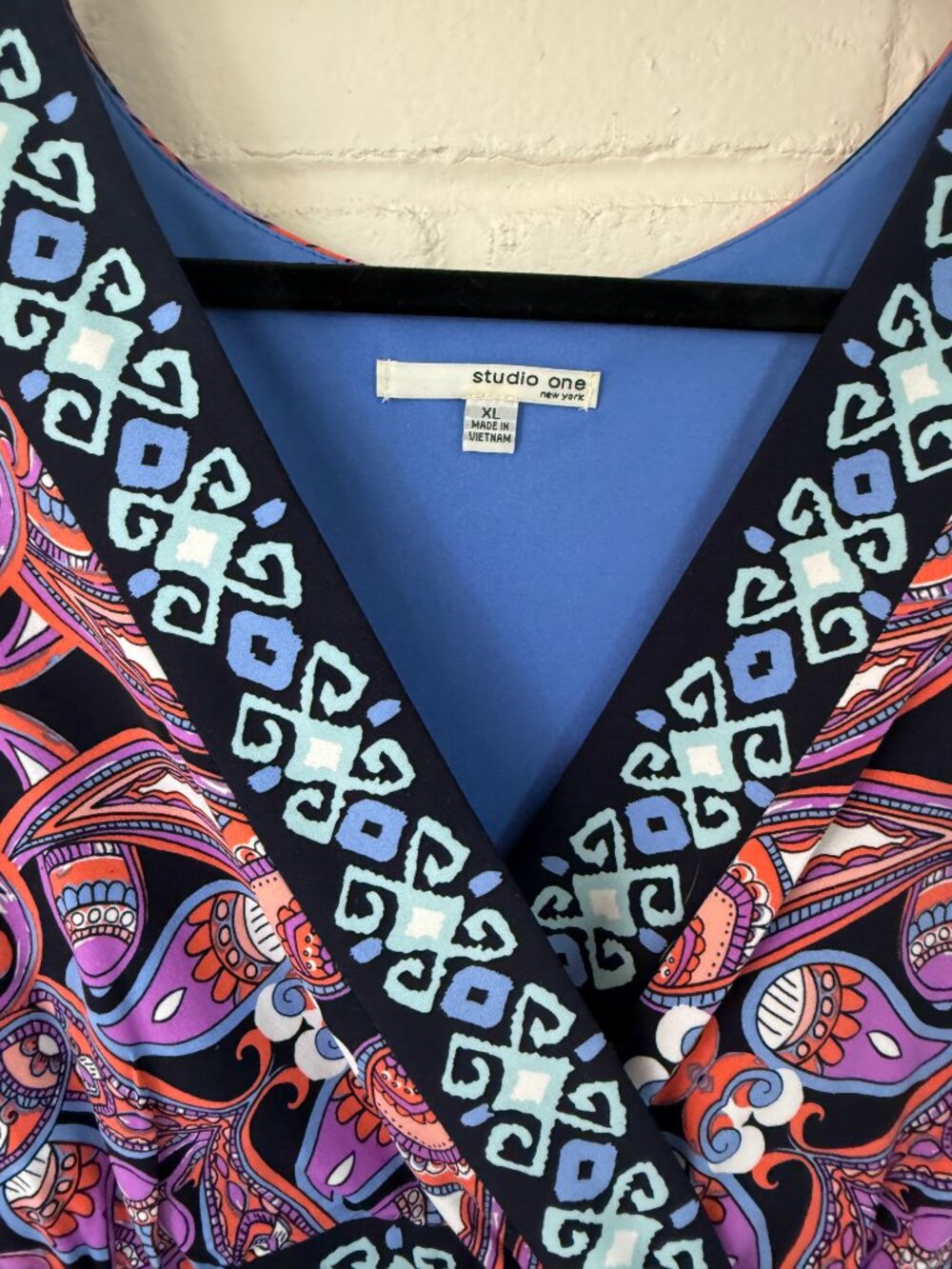 Studio One New York Blue Paisley Sleeveless Maxi Dress Boho | XL - Picture 4 of 7
